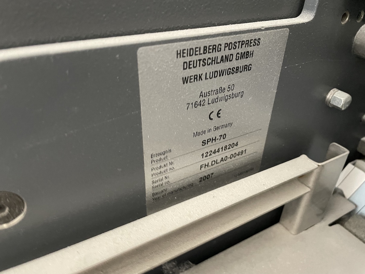 Heidelberg SPH-70 Stream Feeder with Pressing device